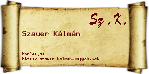Szauer Kálmán névjegykártya