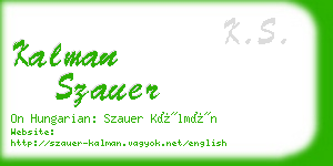 kalman szauer business card